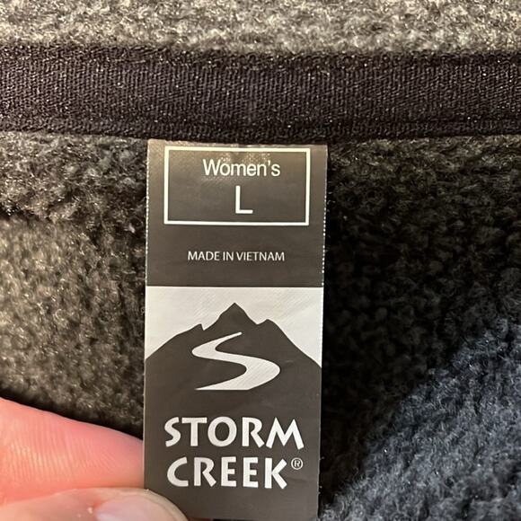 Women's‎ Storm Creek Fleece Lined Black Grey Full Zip Jacket Inner Pockets Large - Picture 4 of 7